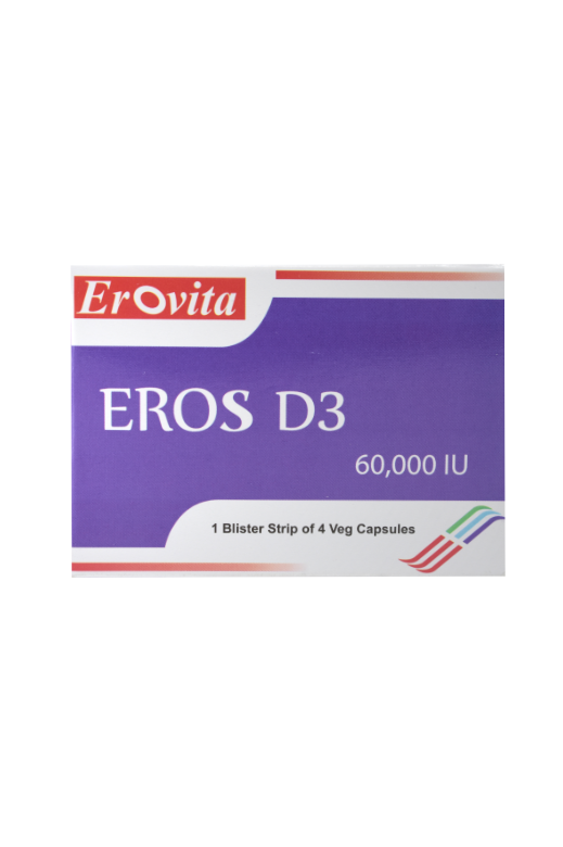 Vitamin D3 60,000 I.U Capsules 4'sEros